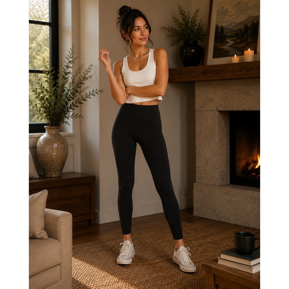 Aerie Leggings Womens Medium‎ Black Athleisure Gorpcore Minimalist